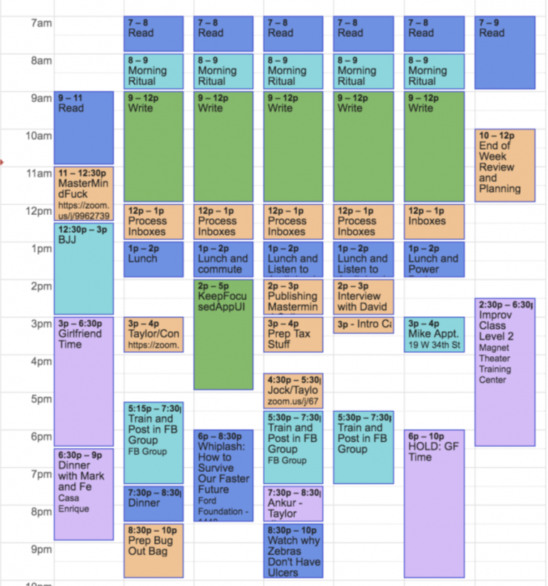 Calendar busy professional